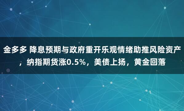 金多多 降息预期与政府重开乐观情绪助推风险资产，纳指期货涨0.5%，美债上扬，黄金回落